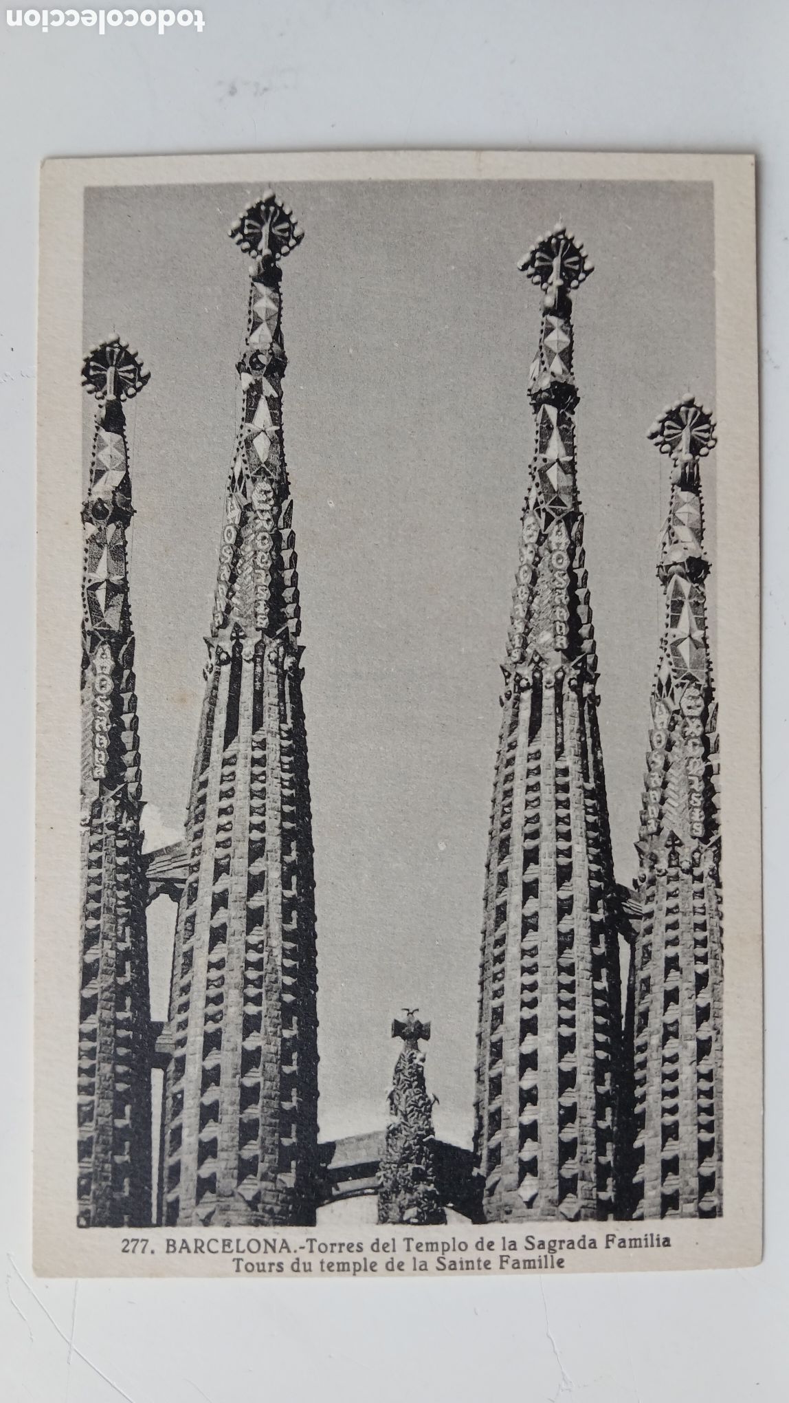 Postales: POSTAL BARCELONA B/N SAGRADA FAMILIA ANTONI GAUD&Iacute; DETALL TORRES N&ordm; 277 ROISIN SIN CIRCULAR