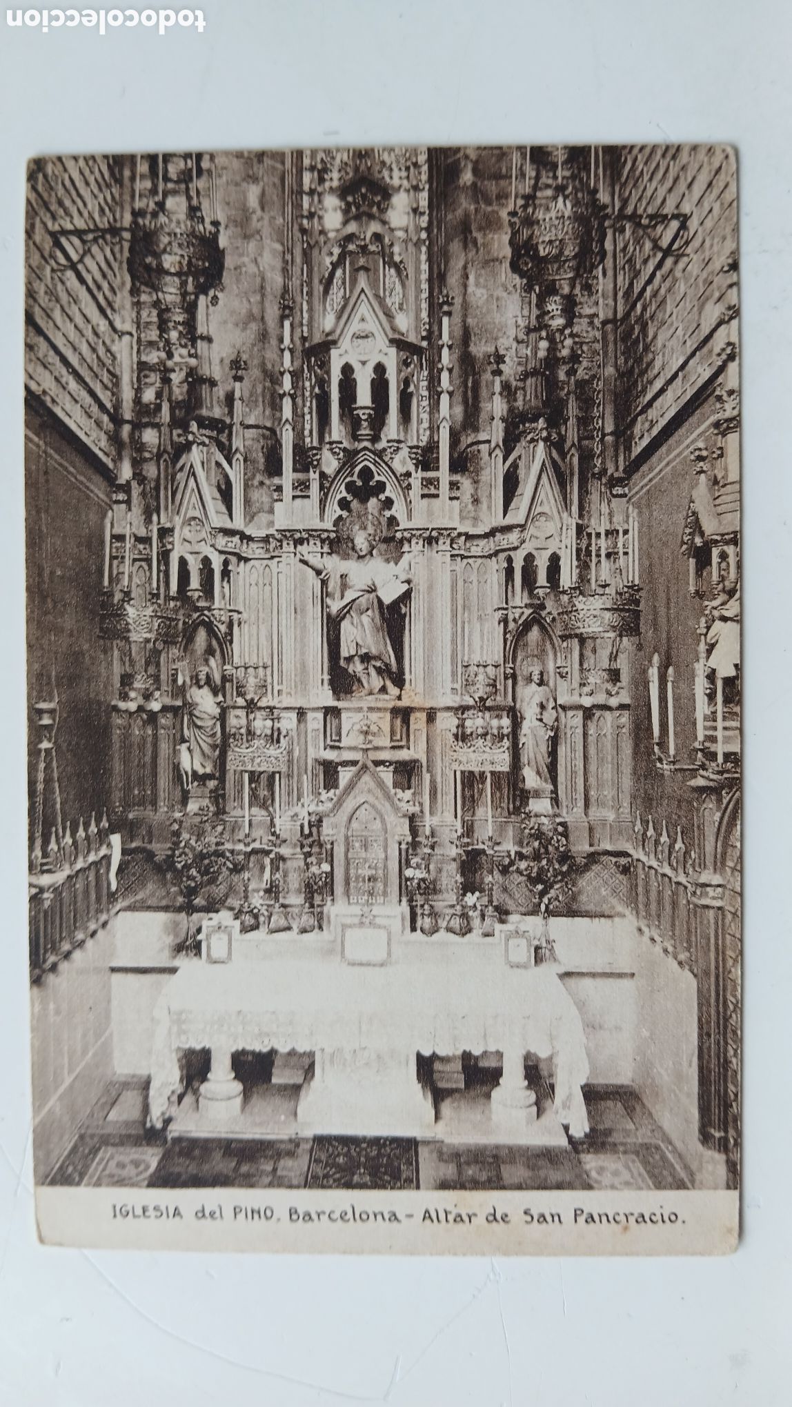 Postales: POSTAL BARCELONA B/N ESGL&Egrave;SIA DEL PI ALTAR SANT PANCRACI HUECOGRABADO MUMBR&Uacute; SIN CIRCULAR