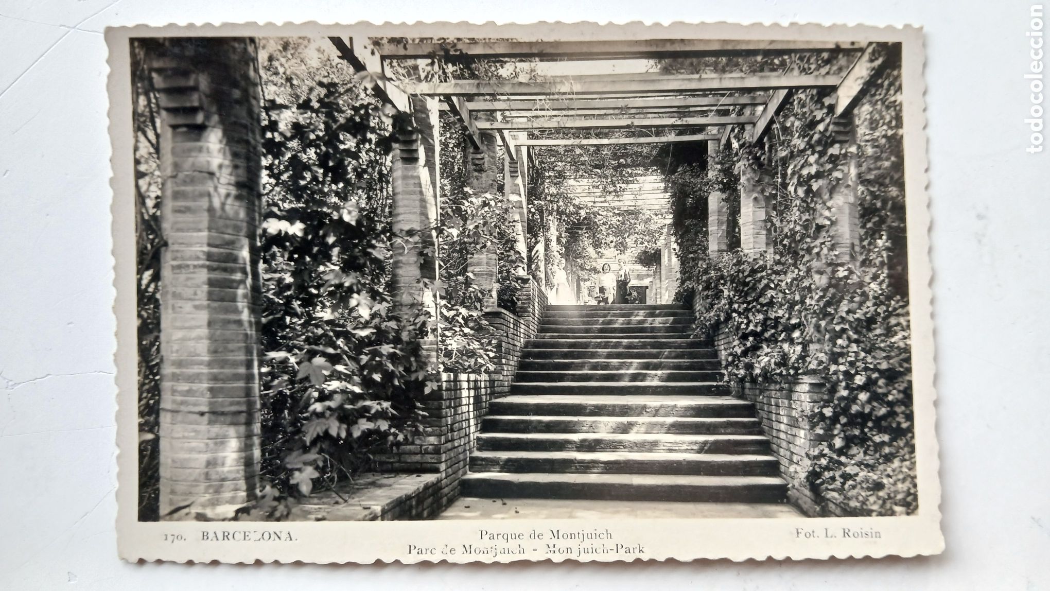 Postales: POSTAL BARCELONA B/N PARQUE DE MONTJUICH ROISIN N&ordm; 170 SIN CIRCULAR