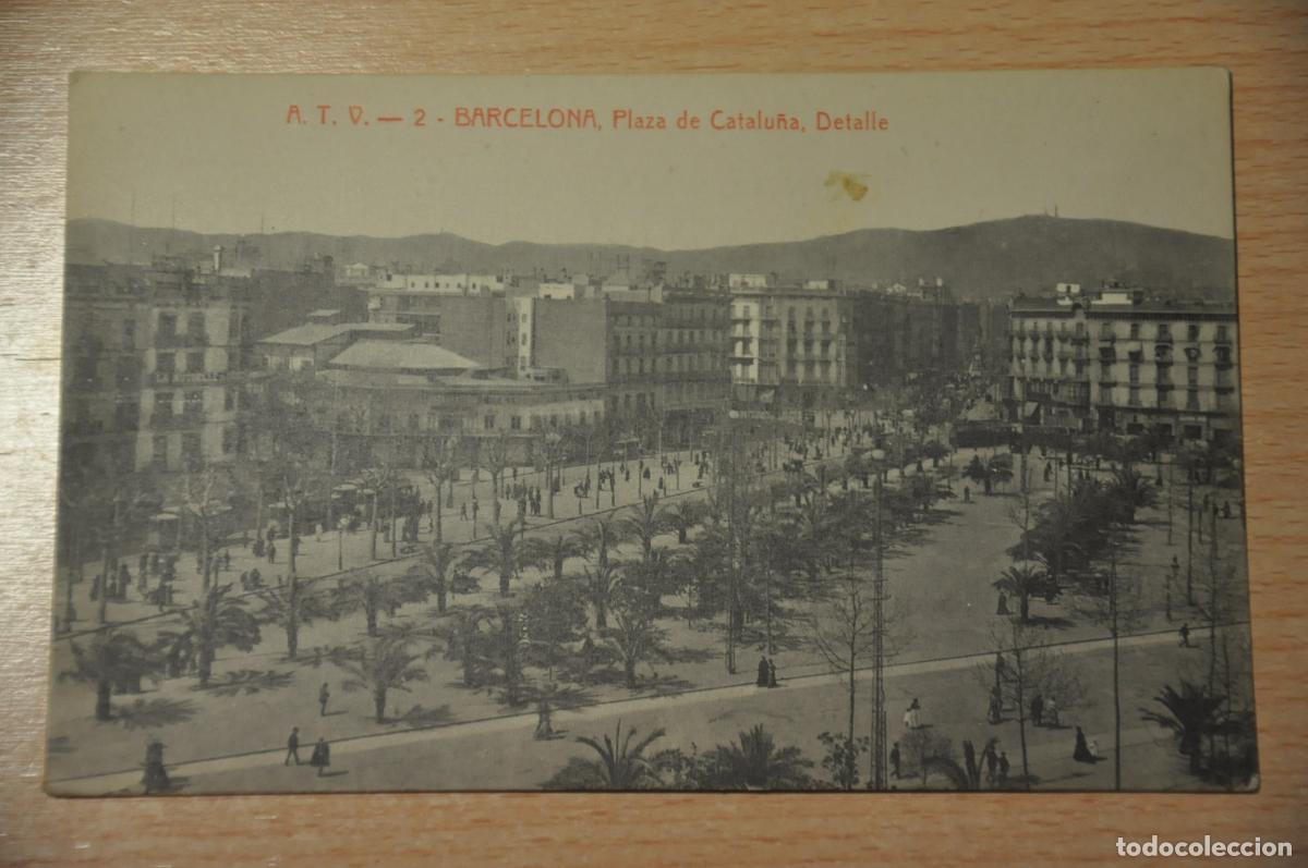 Postales: postal barcelona, plaza de catalu&ntilde;a detalle, atv 2