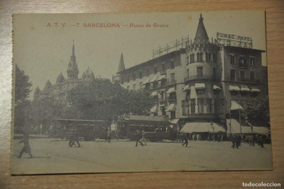 Postales: postal barcelona, paseo de gracia, atv 7