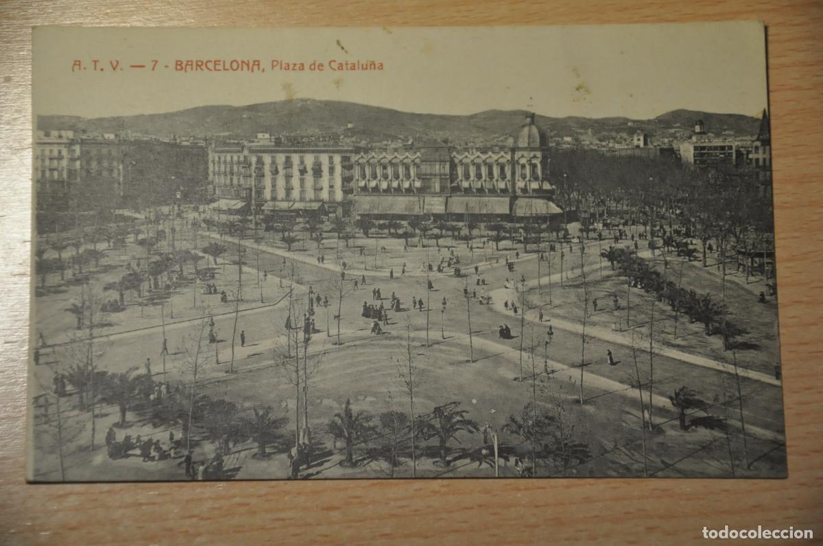 Postales: postal barcelona, plaza de catalu&ntilde;a, atv 7