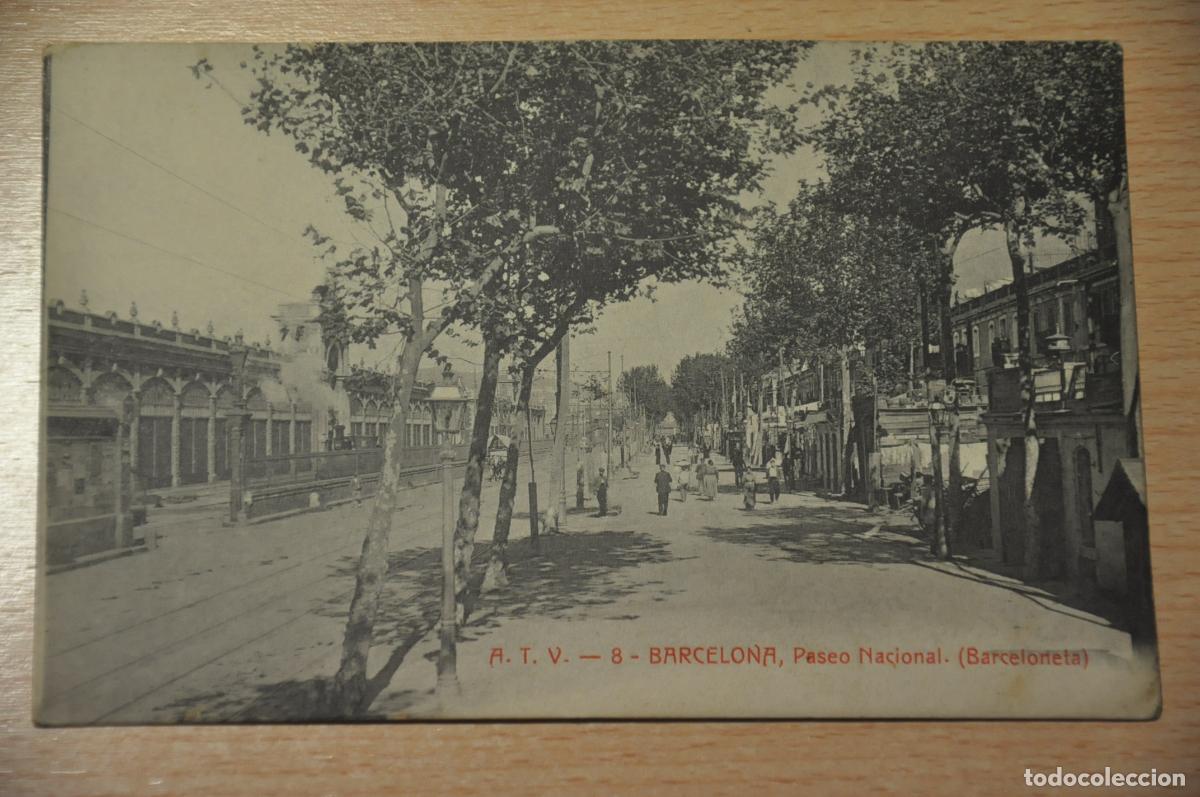Postales: postal barcelona, paseo nacional barceloneta, atv 8