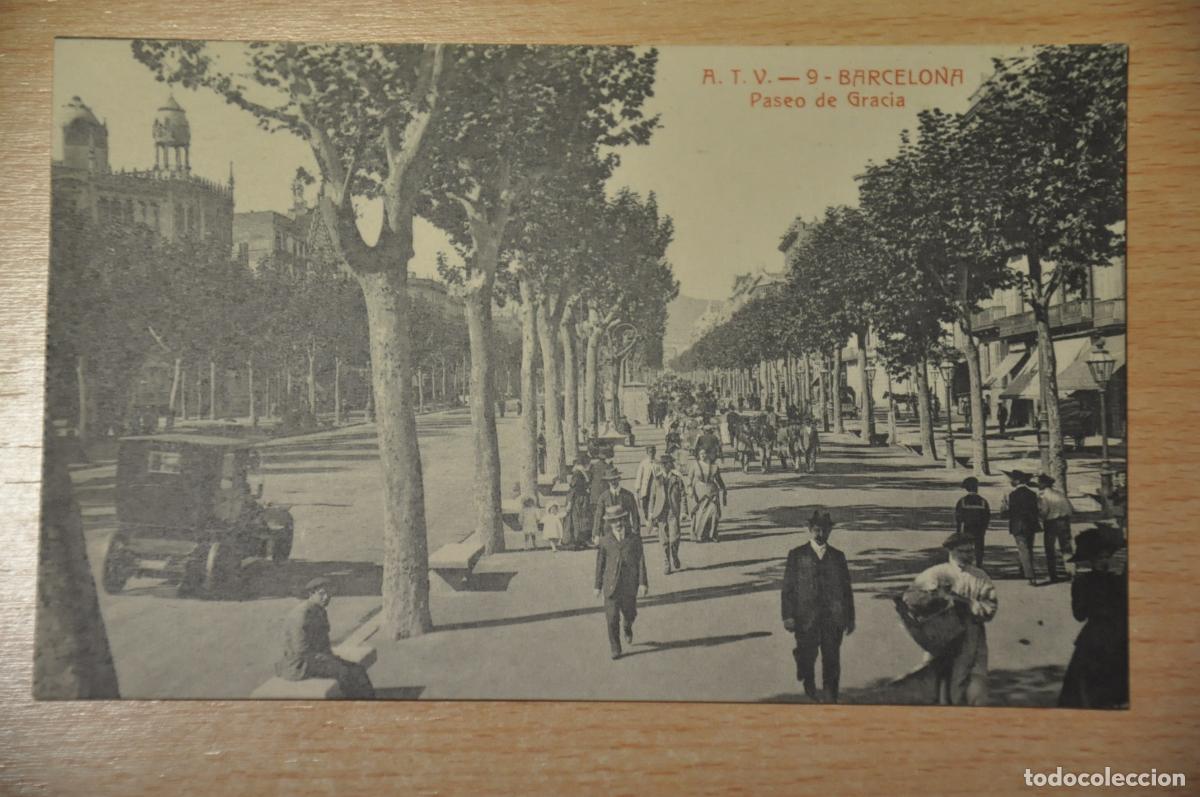 Postales: postal barcelona, paseo de gracia, atv 9