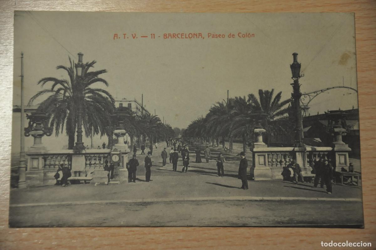 Postales: postal barcelona, paseo de colon, atv 11