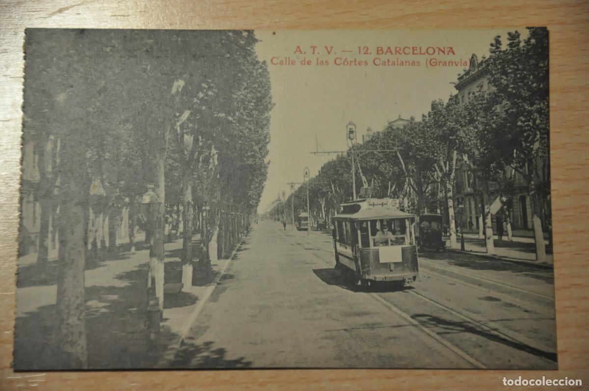 Postales: postal barcelona, calle de las cortes catalanas, atv 12