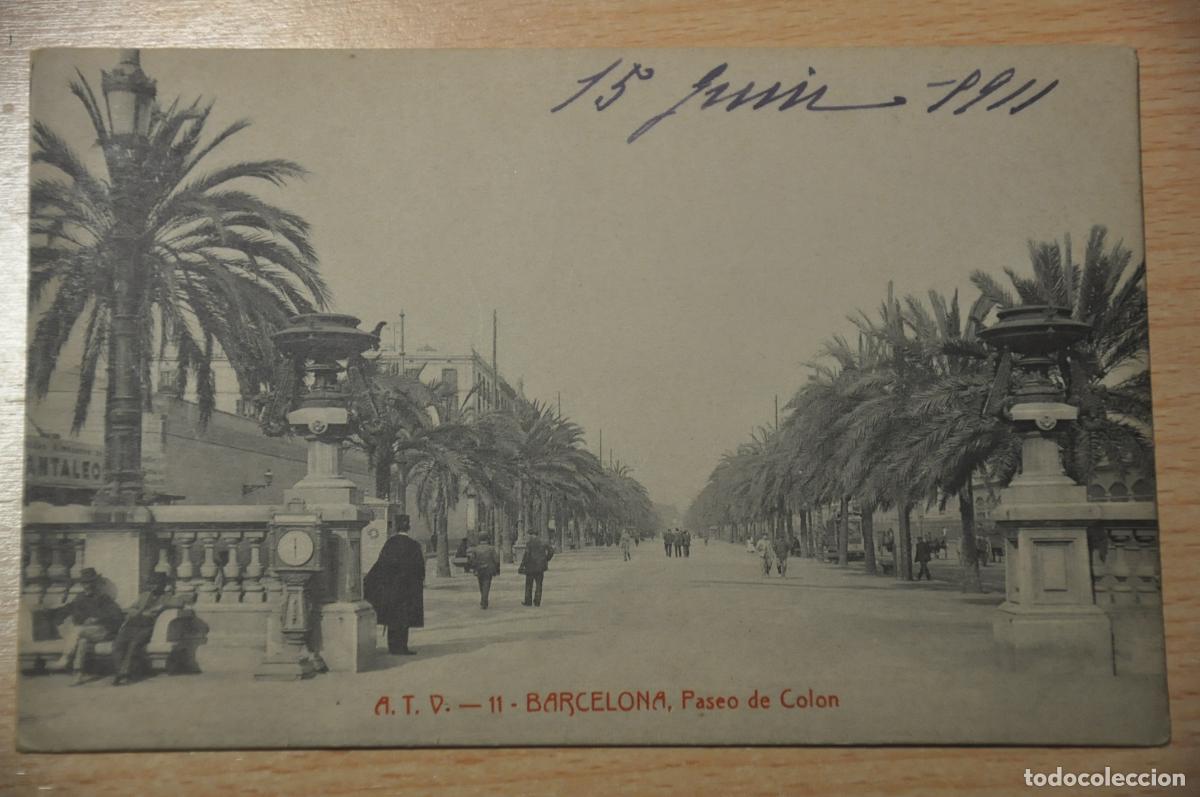 Postales: postal barcelona, paseo de colon, atv 11