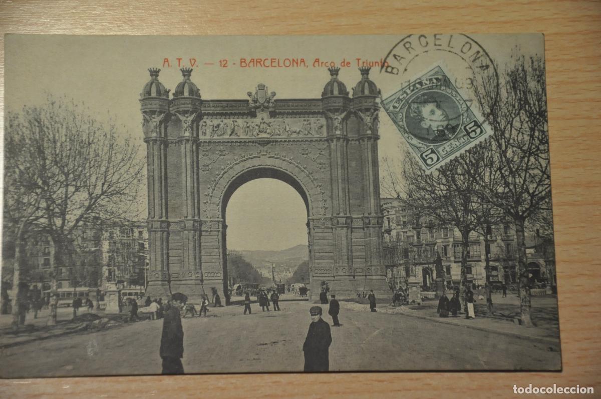Postales: postal barcelona, arco de triunfo, atv 12