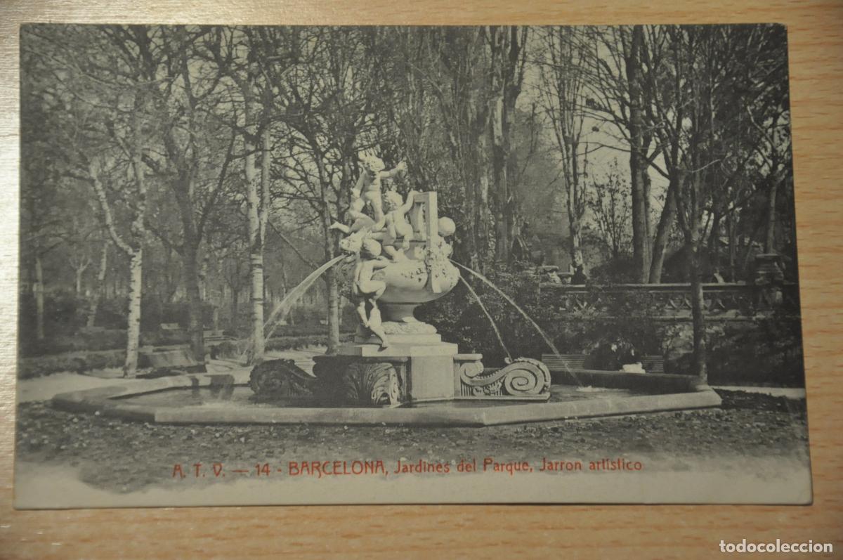 Postkarten: postal barcelona, jardines del parque, jarron artistico, atv 14