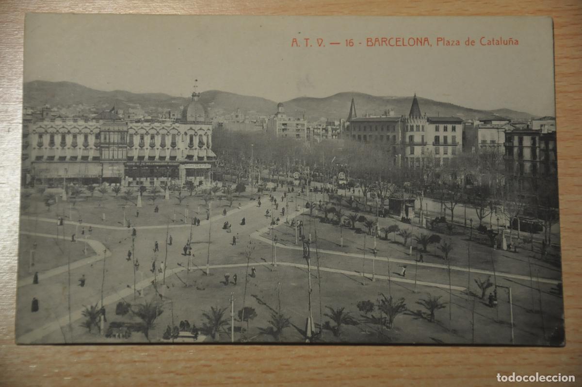 Postkarten: postal barcelona, plaza de catalu&ntilde;a, atv 16