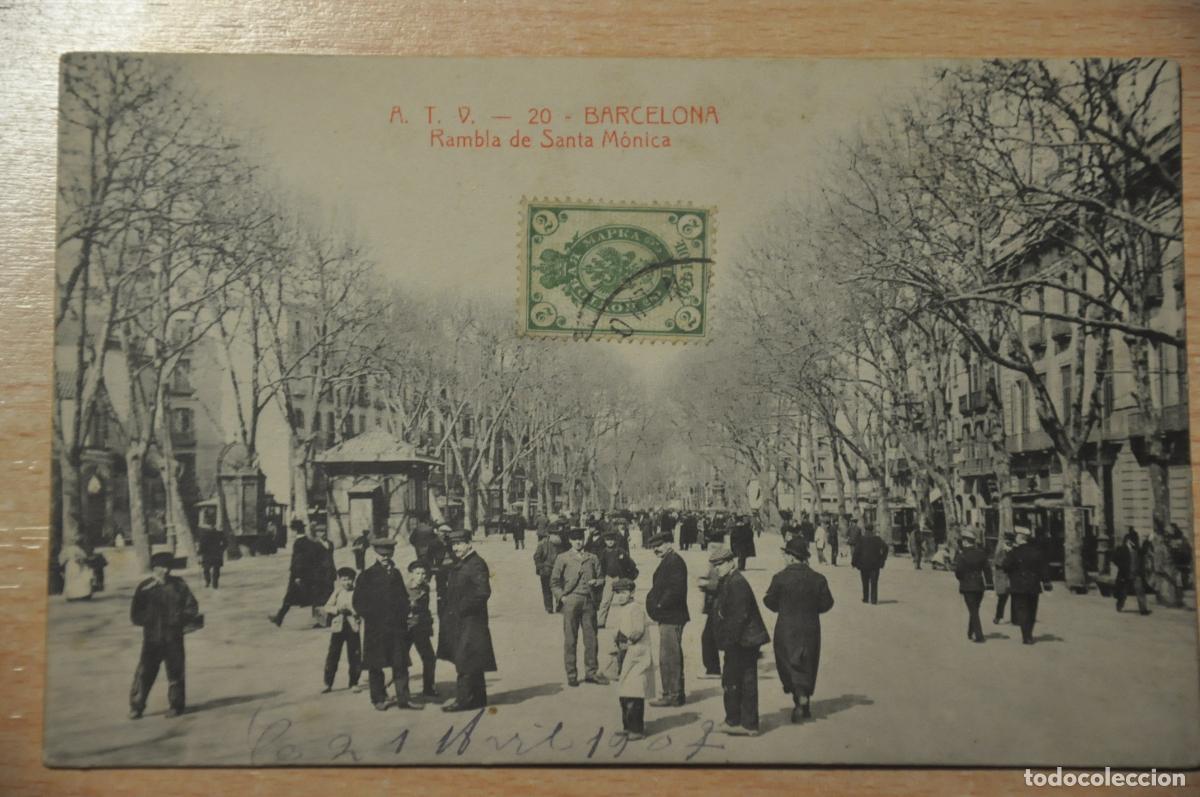 Postales: postal barcelona, rambla de santa monica, atv 20