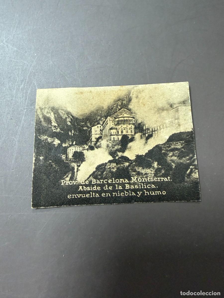Cartoline: POSTAL ORIGINAL. D&Eacute;CADA A&Ntilde;OS 30. BARCELONA. MONTSERRAT. ABSIDE DE LA BAS&Iacute;LICA, ENVUELTA EN NIEBLA