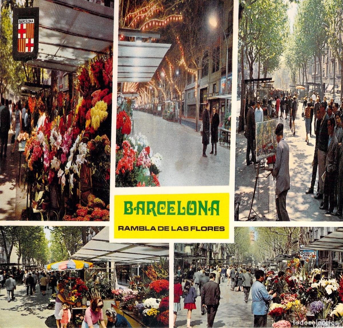 Postales: Postal de Barcelona Rambla de las Flores