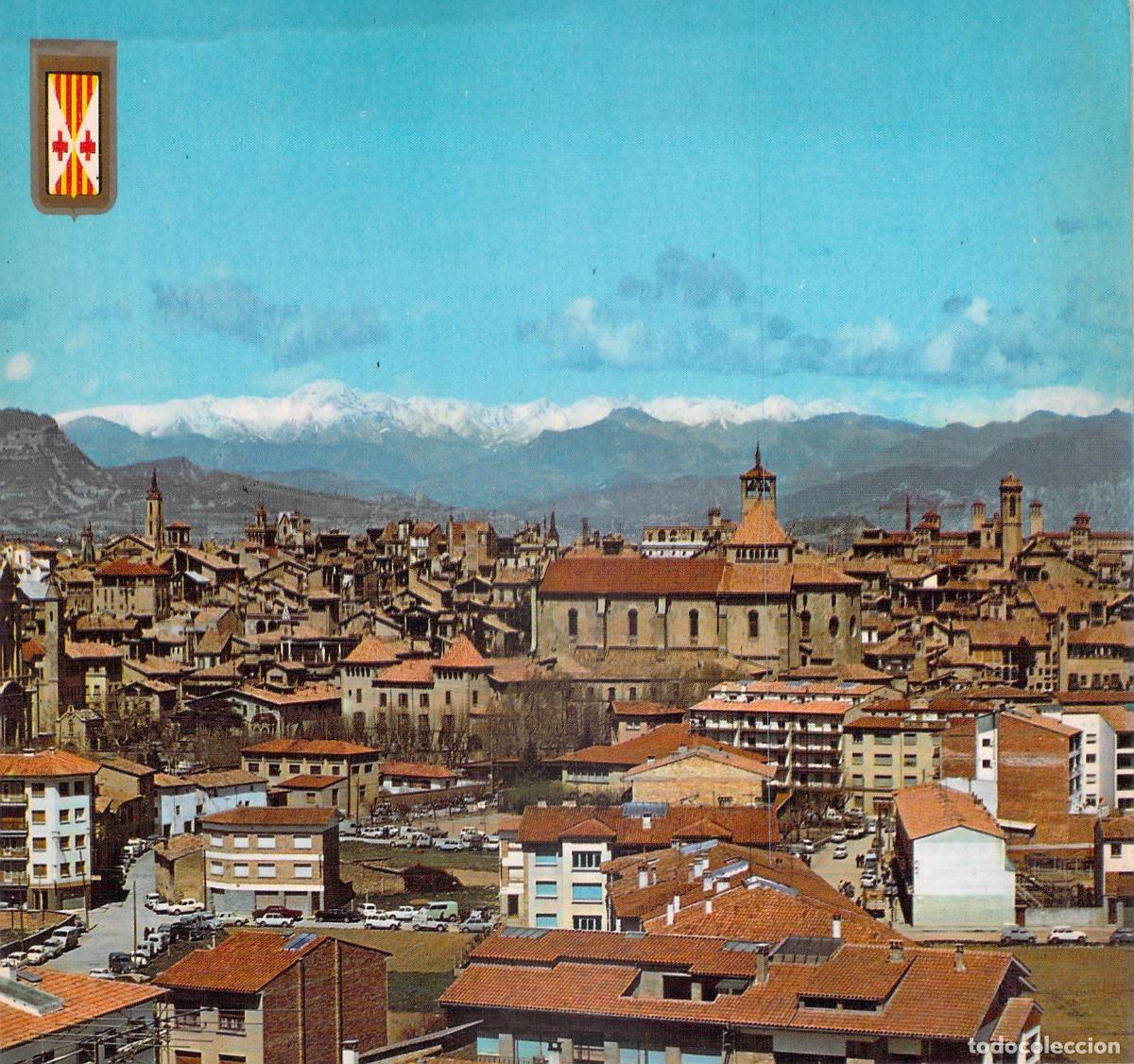Postales: Postal de Vic con los Pirineos al fondo
