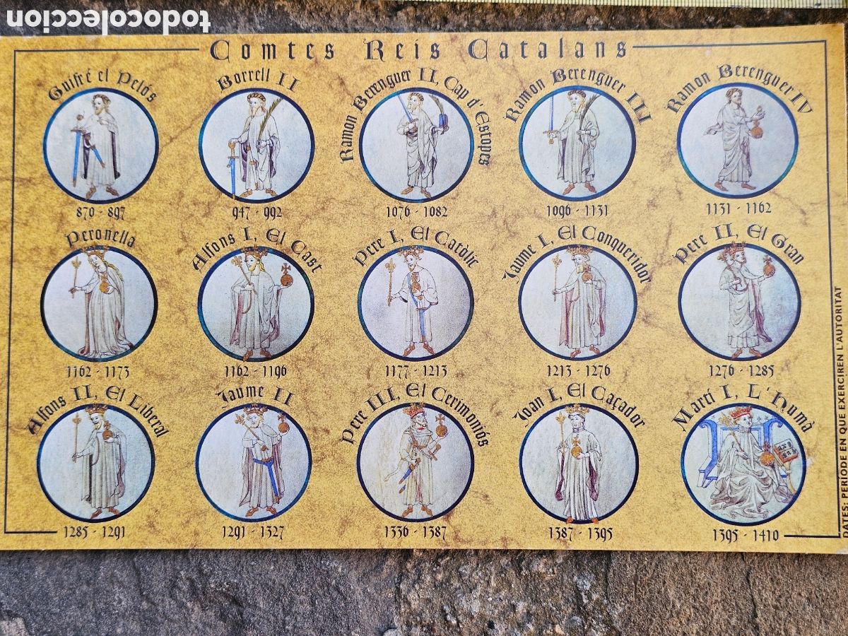 Cartes Postales: P​ostal L&aacute;mina / Mapa Hist&oacute;rico: Comtes-Reis Catalans y Expansi&oacute; Med- Museu Trias de les Galetes