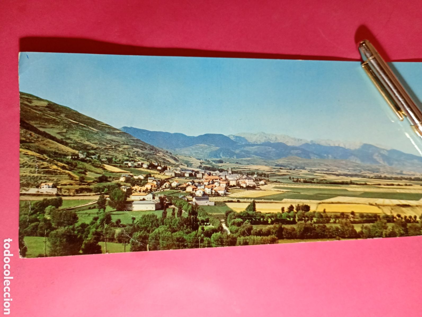 Postales: ALP DE CERDA&Ntilde;A PIRINEOS ORIENTALES 1959 DOBLE, COLOR CIRCULADA VISTA GENERAL