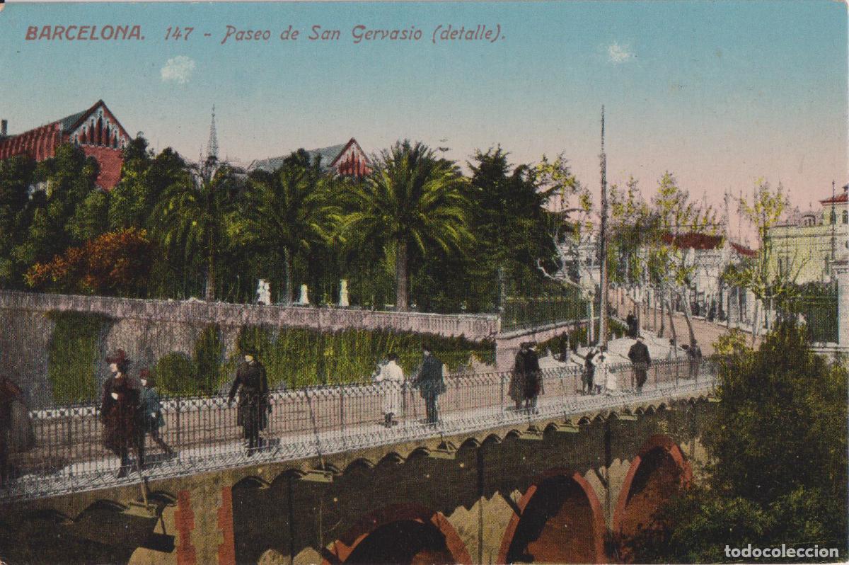 Postales: BARCELONA, PASEO DE SAN GERVASIO (DETALLE) - ED.JORGE VENINI 147 - S/C