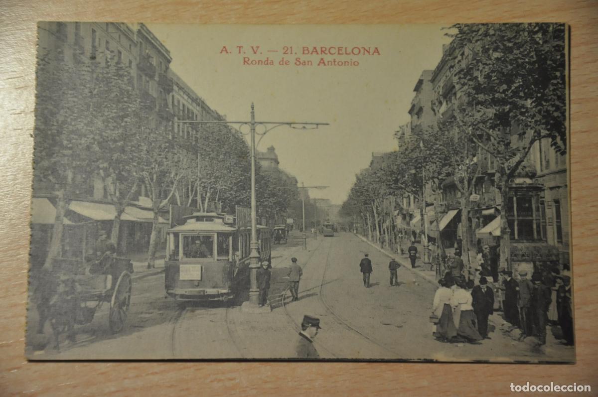 Postales: postal barcelona, ronda de san antonio, atv 21