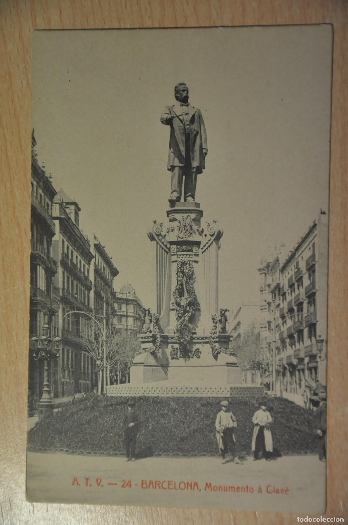 Postales: postal barcelona, monumento a clave, atv 24