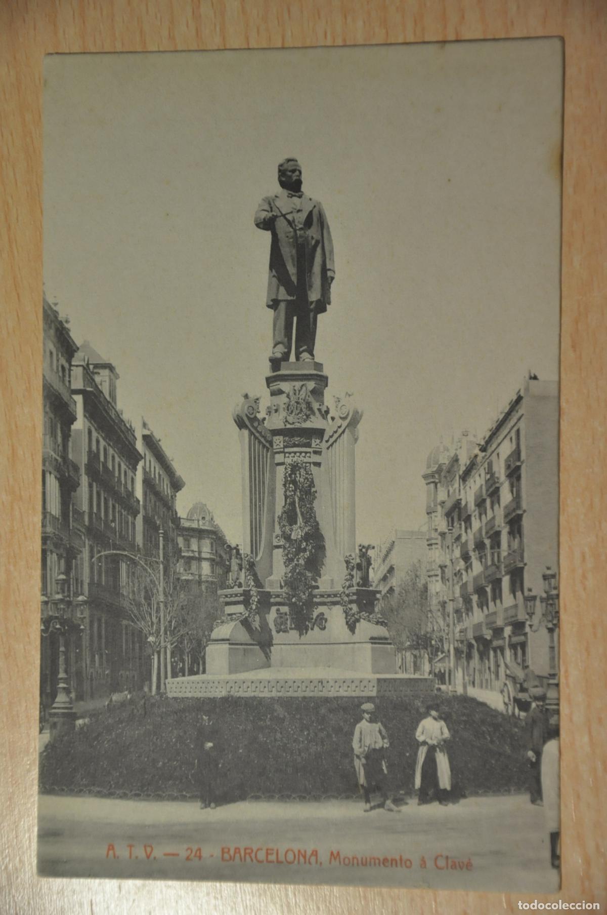 Postais: postal barcelona, monumento a clave, atv 24