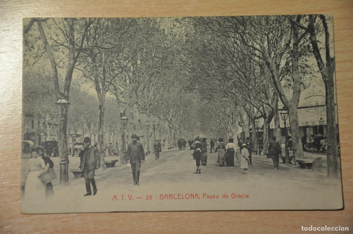 Postais: postal barcelona, paseo de gracia, atv 25