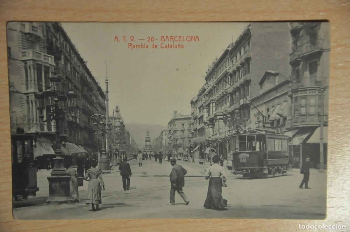 Postais: postal barcelona, rambla de catalu&ntilde;a, atv 26