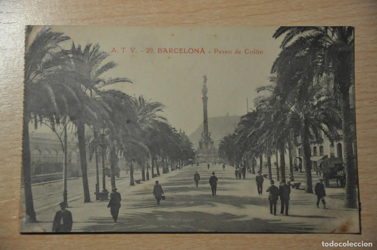 Postais: postal barcelona, paseo de colon, atv 29