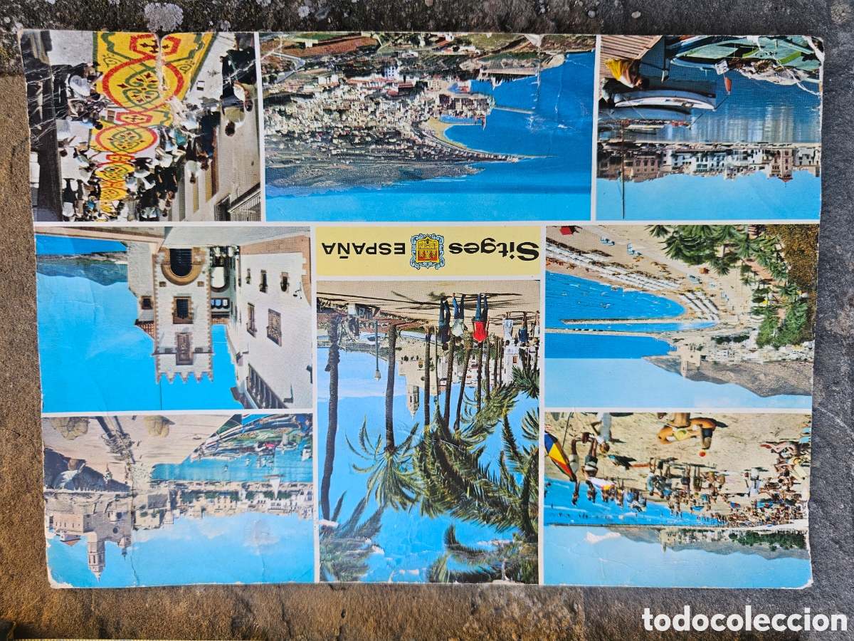 Postales: ​Postal Panor&aacute;mica Vintage Sitges (1966) - Escrita y Franqueada Susanna Bardaj&iacute; 1966 Barcelona
