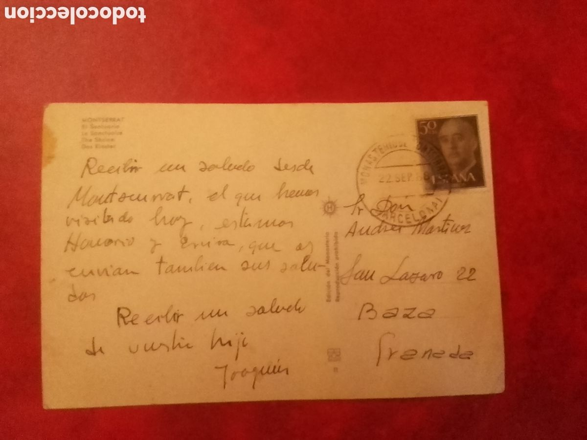Postales: Tarjeta Postal &rdquo;Monasterio Monserrat&rdquo; - Foto 2