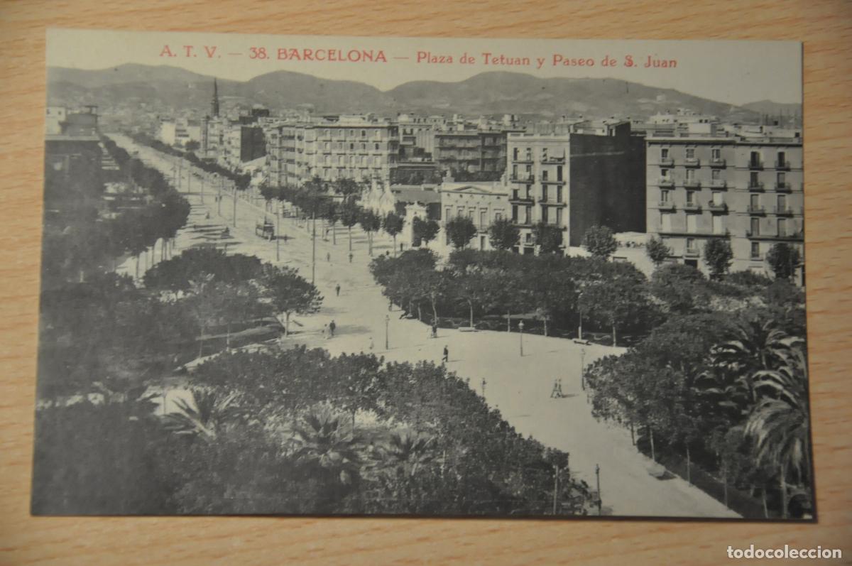 Postales: postal barcelona, plaza de tetuan y paseo de s.juan, atv 38