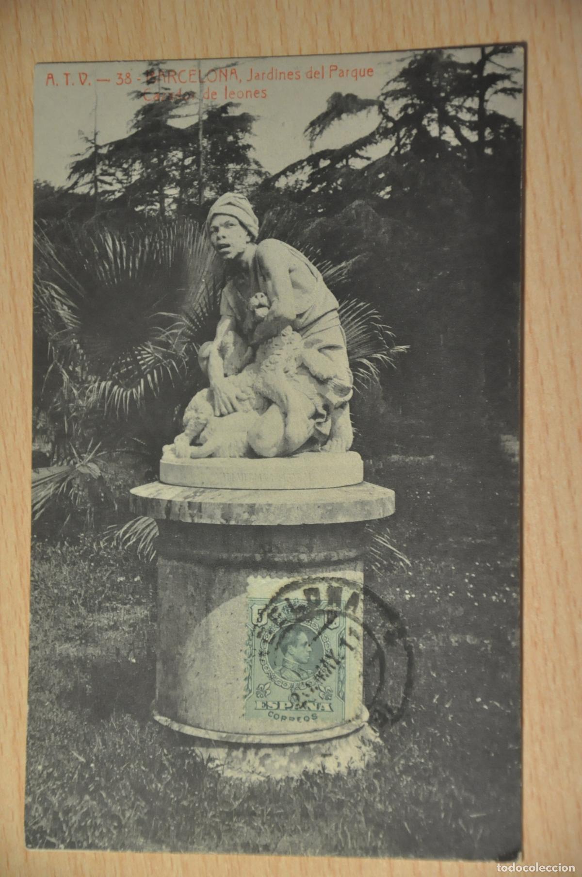 Postales: postal barcelona, jardines del parque de leones, atv 38