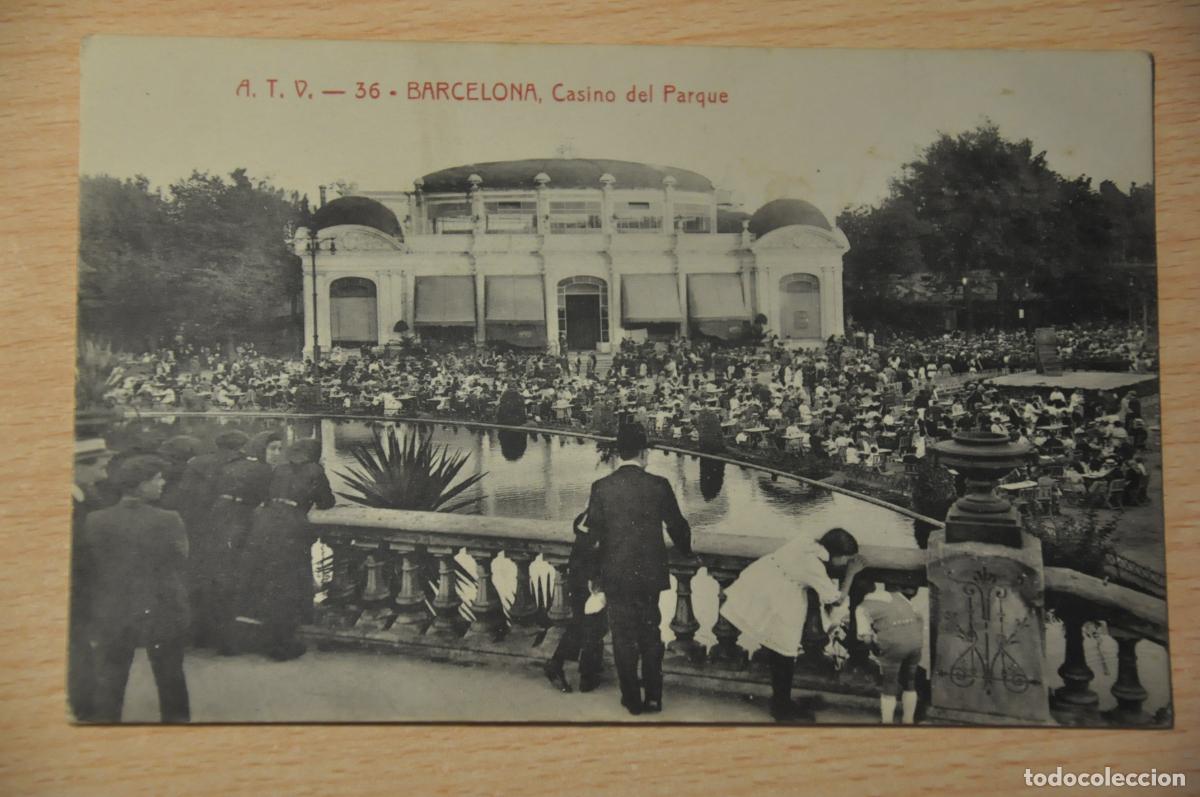 Postales: postal barcelona, casino del parque, atv 36