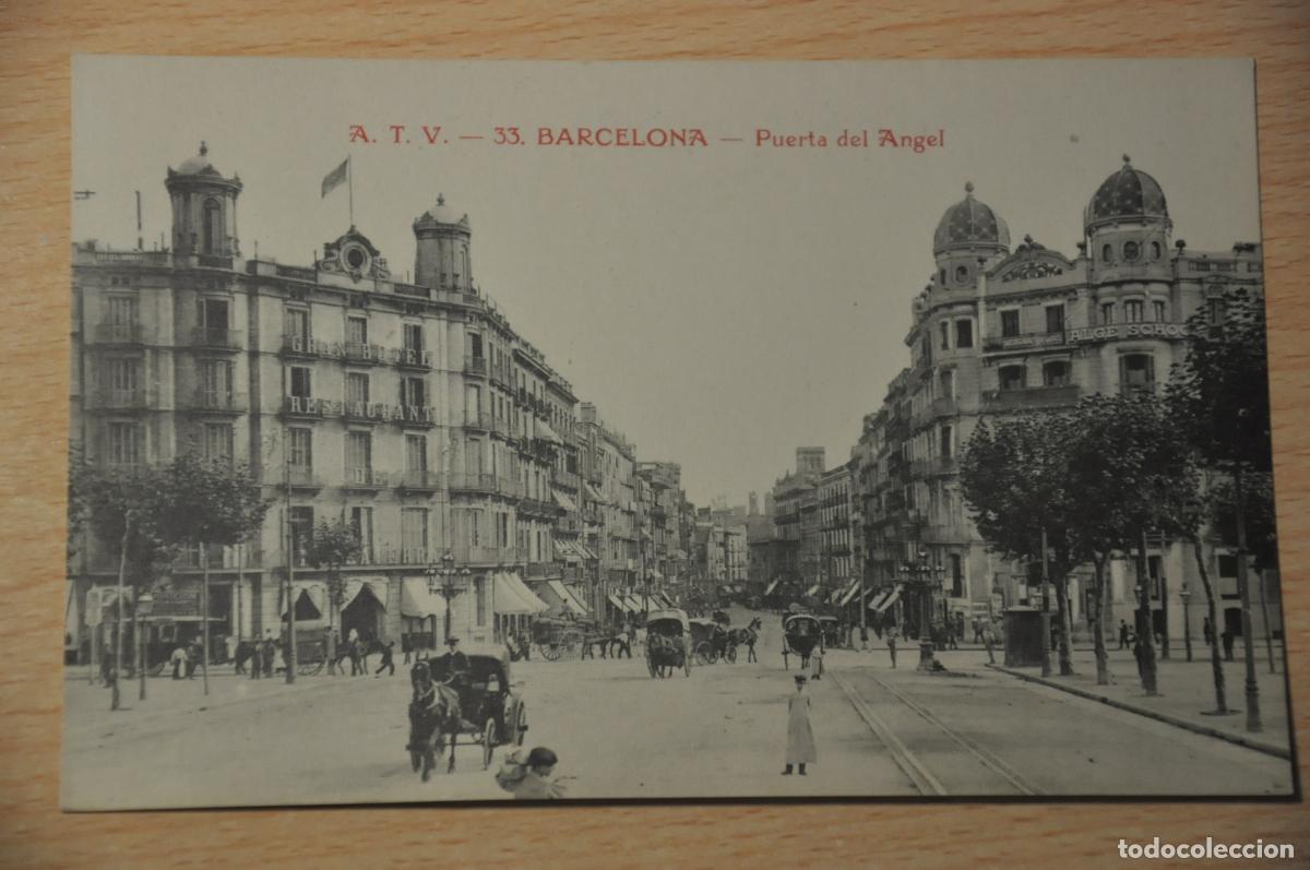 Postales: postal barcelona, puerta del angel, atv 33