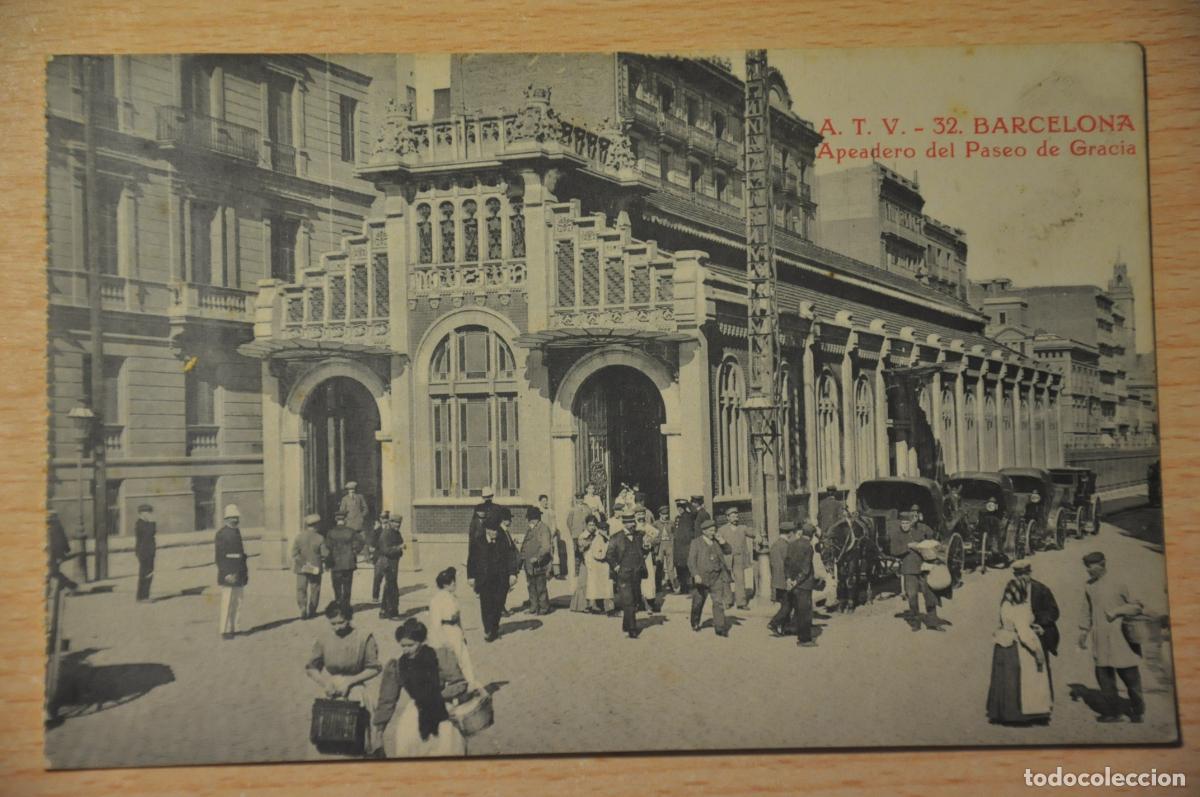Postales: postal barcelona, apeadero del paseo de gracia, atv 32