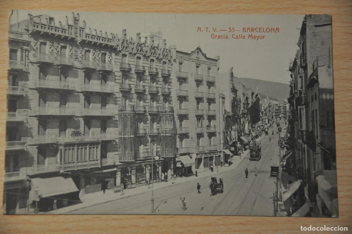 Postales: postal barcelona, gracia calle mayor, atv 35