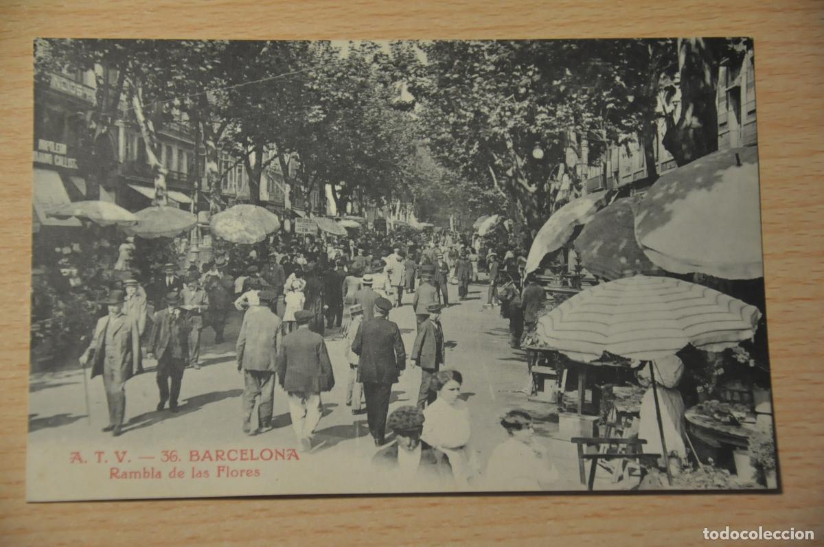 Postales: postal barcelona, rambla de las flores, atv 36