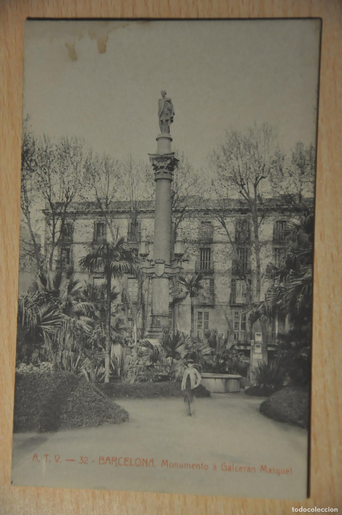 Postales: postal barcelona, monumento a galceran marquet, atv 32