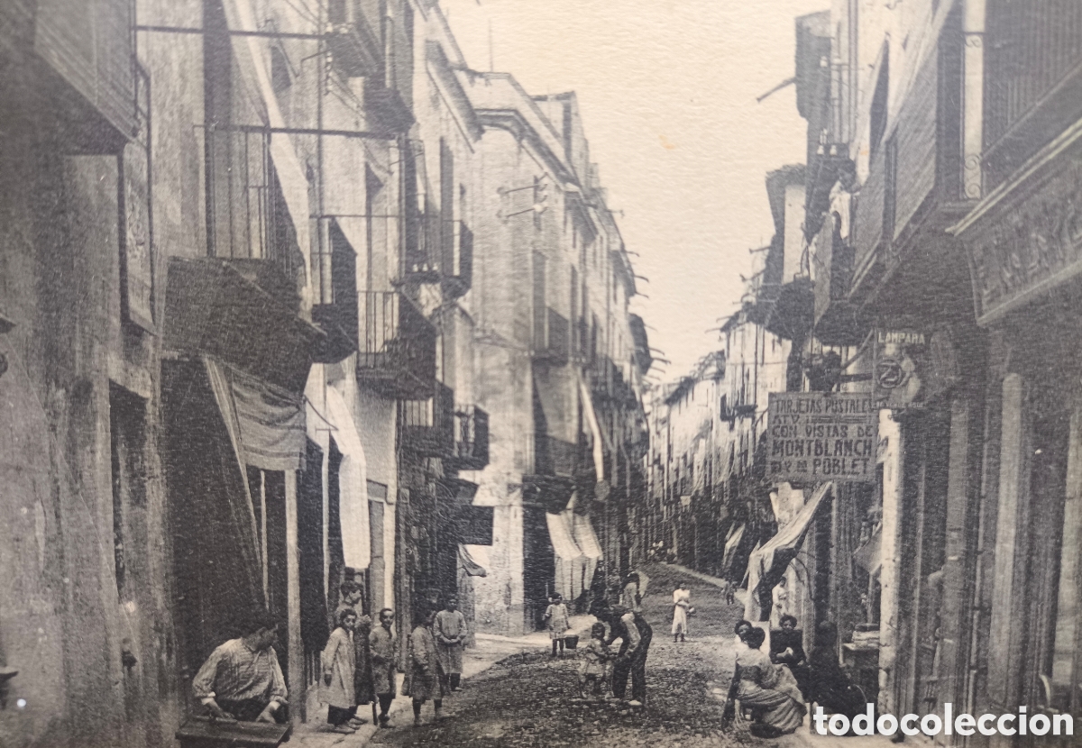 Postales: MONTBLANC CARRER MAJOR POSTAL ANIMADA FOTOTIPIA A.T.V. TARRAGONA C. 1925