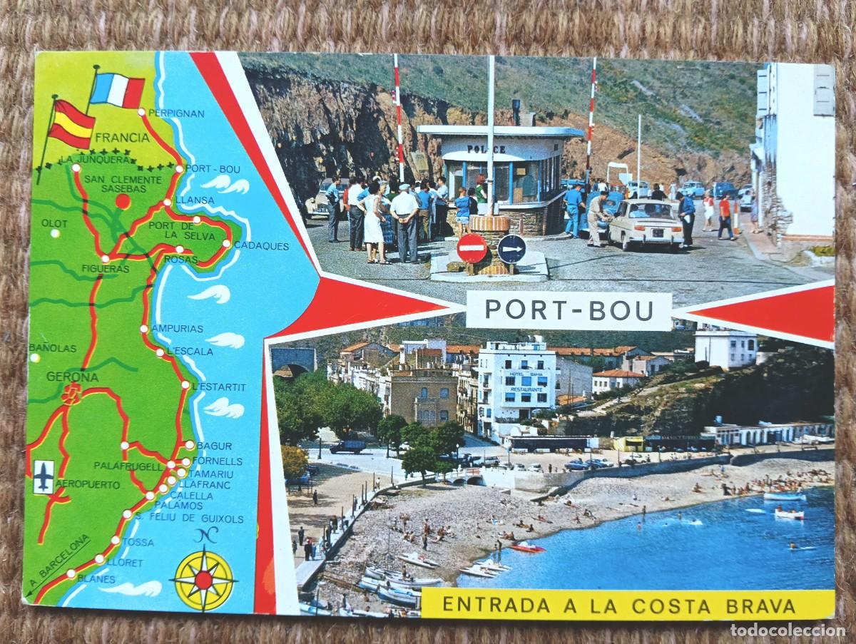 Postales: PORT BOU - GERONA - FRONTERA FRANCO ESPA&Ntilde;OLA - PLANO - MAPA COSTA BRAVA