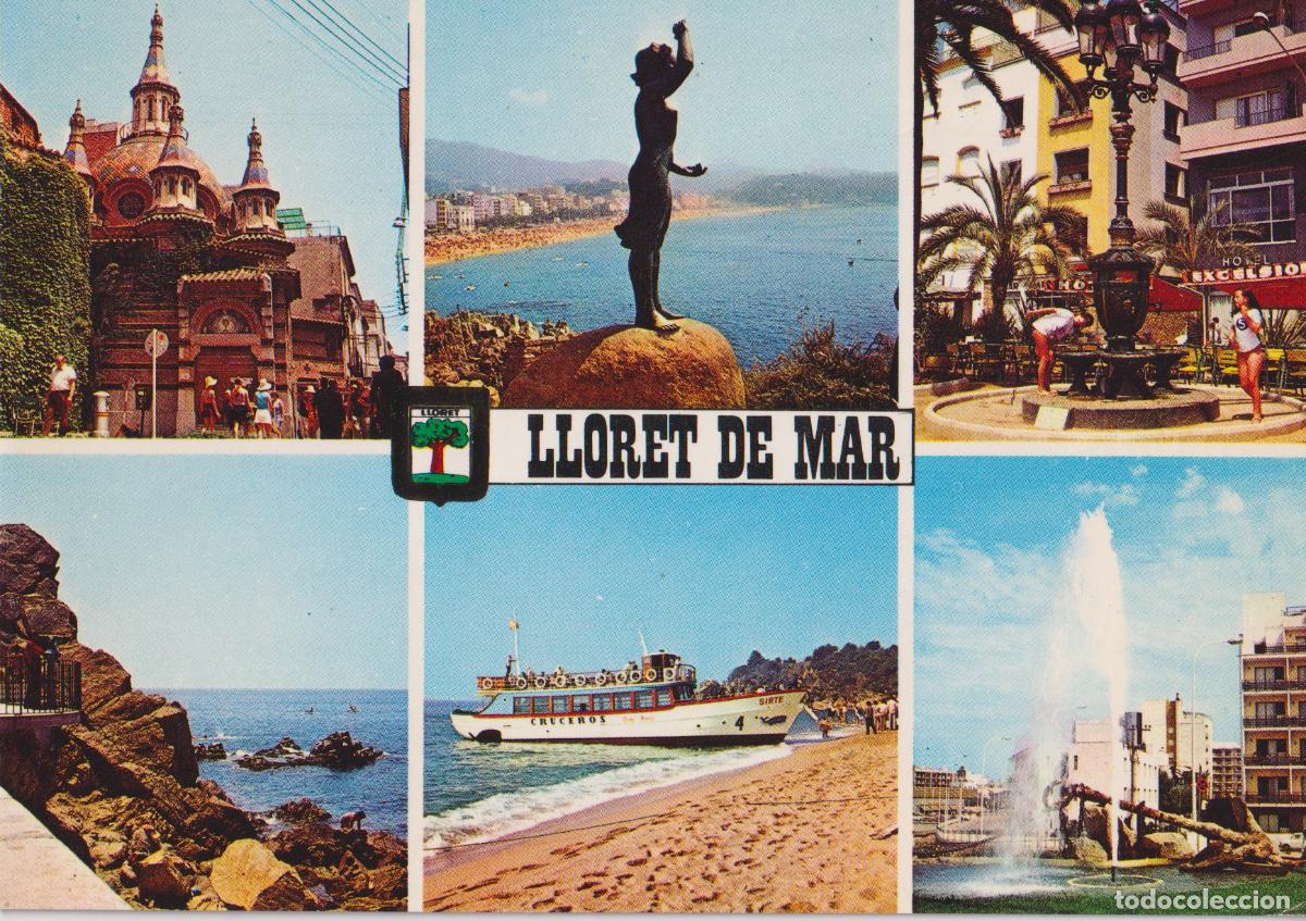 Postales: LLORET DE MAR (GIRONA) DIVERSOS ASPECTOS - ESCUDO DE ORO N&ordm;17 - ESCRITA
