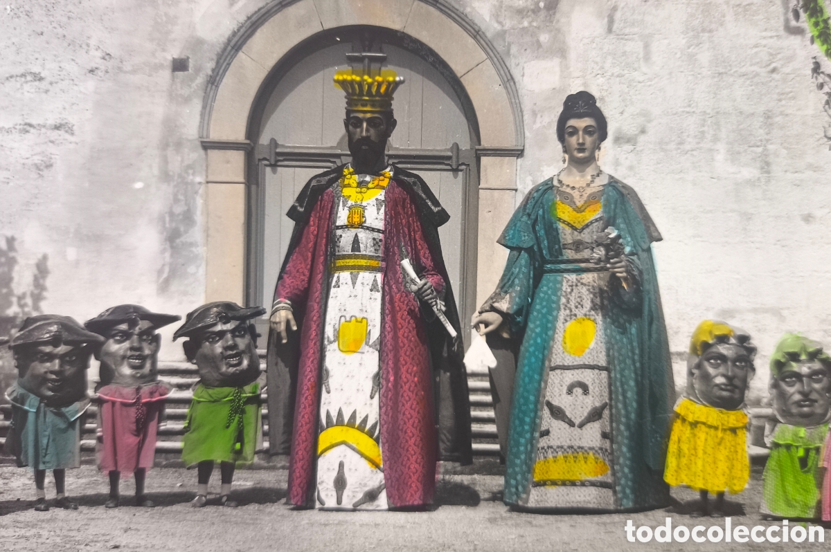Postales: MONTBLANC GEGANTS I NANS POSTAL FOTOGR&Aacute;FICA COLOREADA TARRAGONA C. 1955