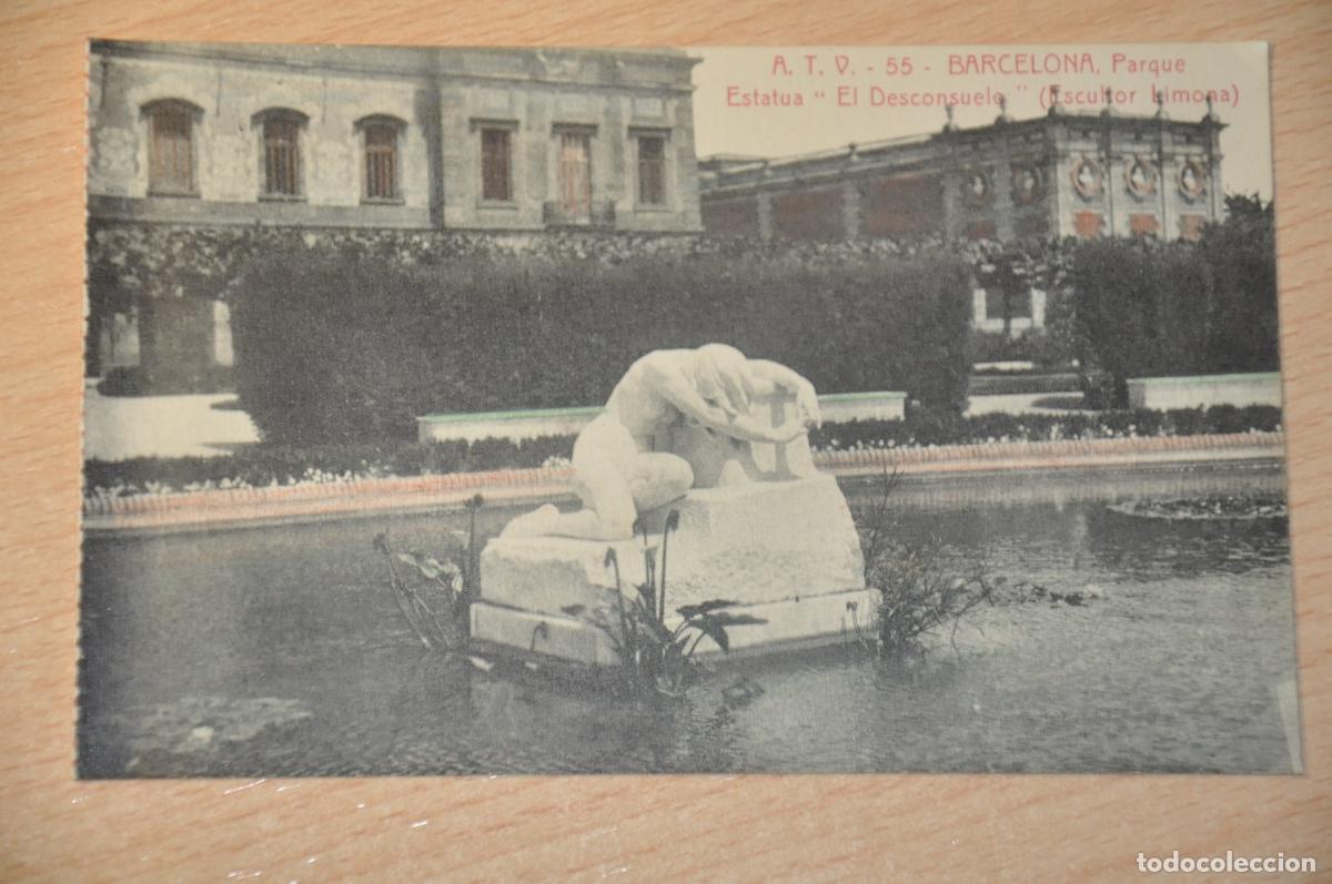 Postales: postal barcelona, parque estatua el desconsuelo, atv 55