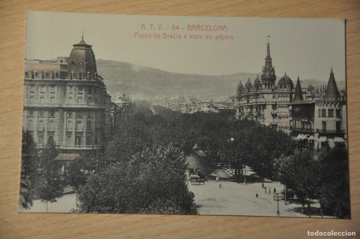 Postales: postal barcelona, paseo de gracia a vista de pajaro, atv 54