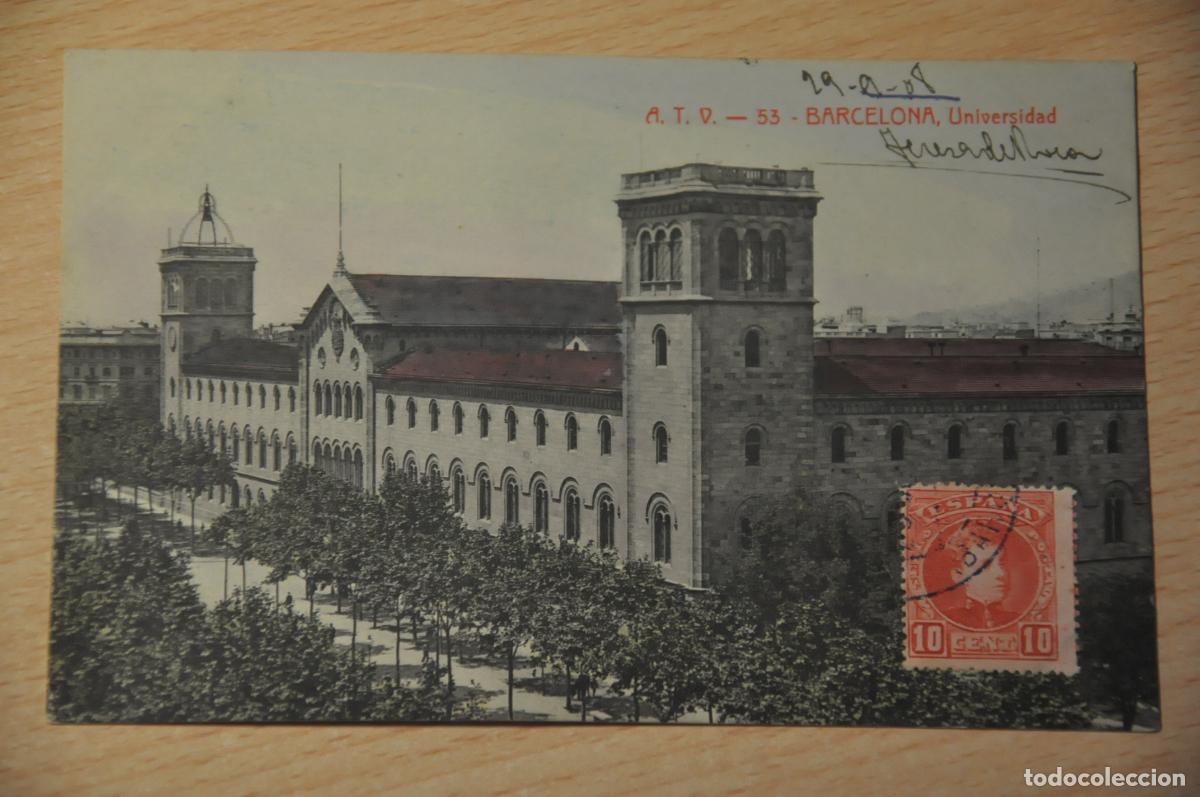 Postales: postal barcelona, universidad, atv 53