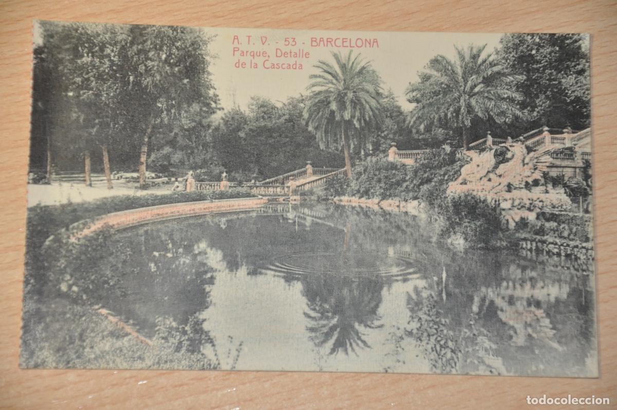 Postales: postal barcelona, parque detalle de la cascada, atv 53
