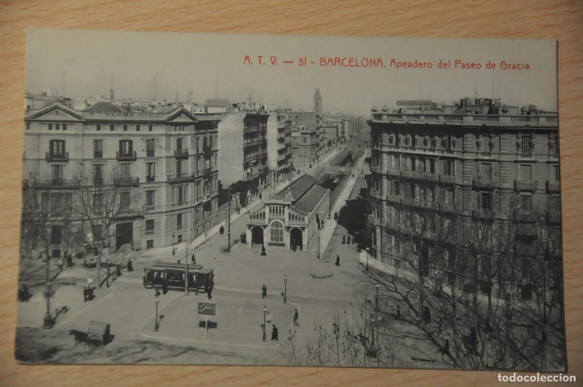 Postales: postal barcelona, apeadero del paseo de gracia, atv 51