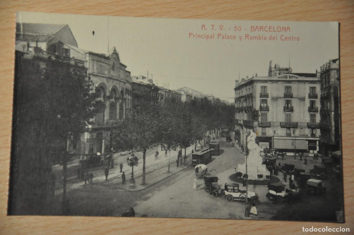 Postales: postal barcelona, principal palace y rambla del centro, atv 50