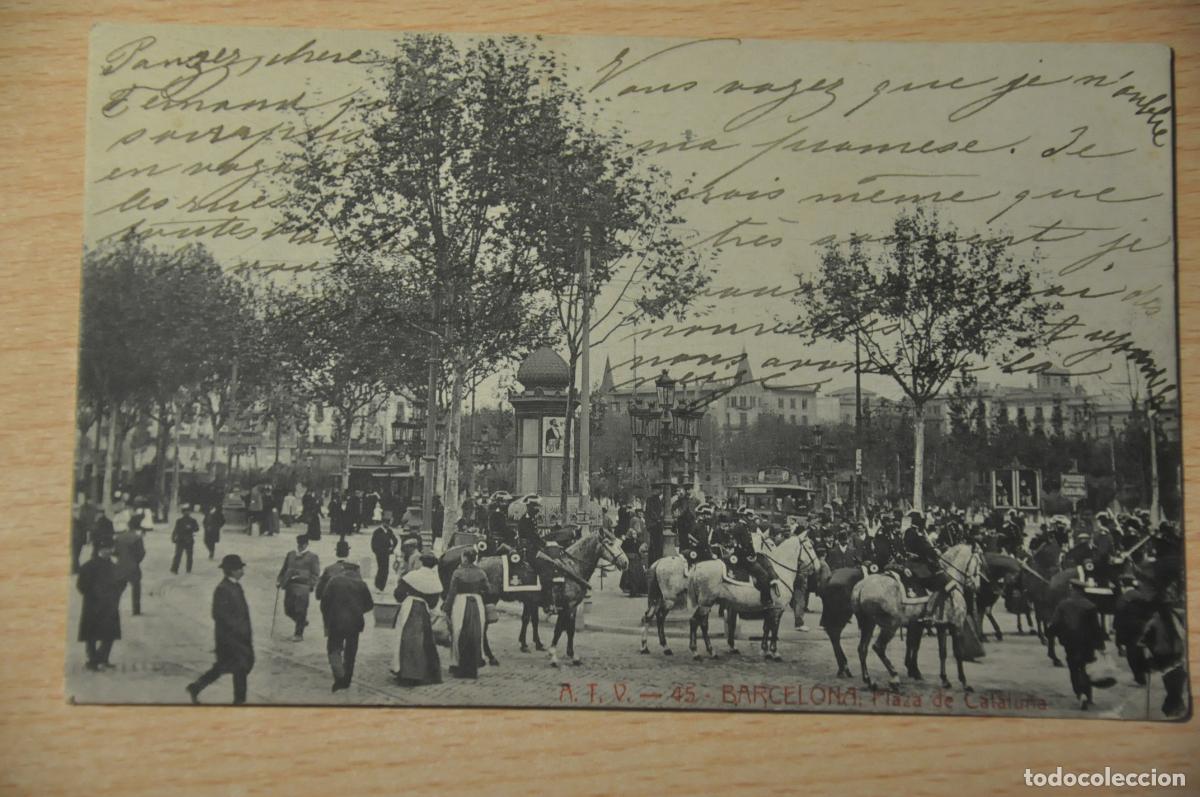 Postales: postal barcelona, plaza de catalu&ntilde;a, atv 45