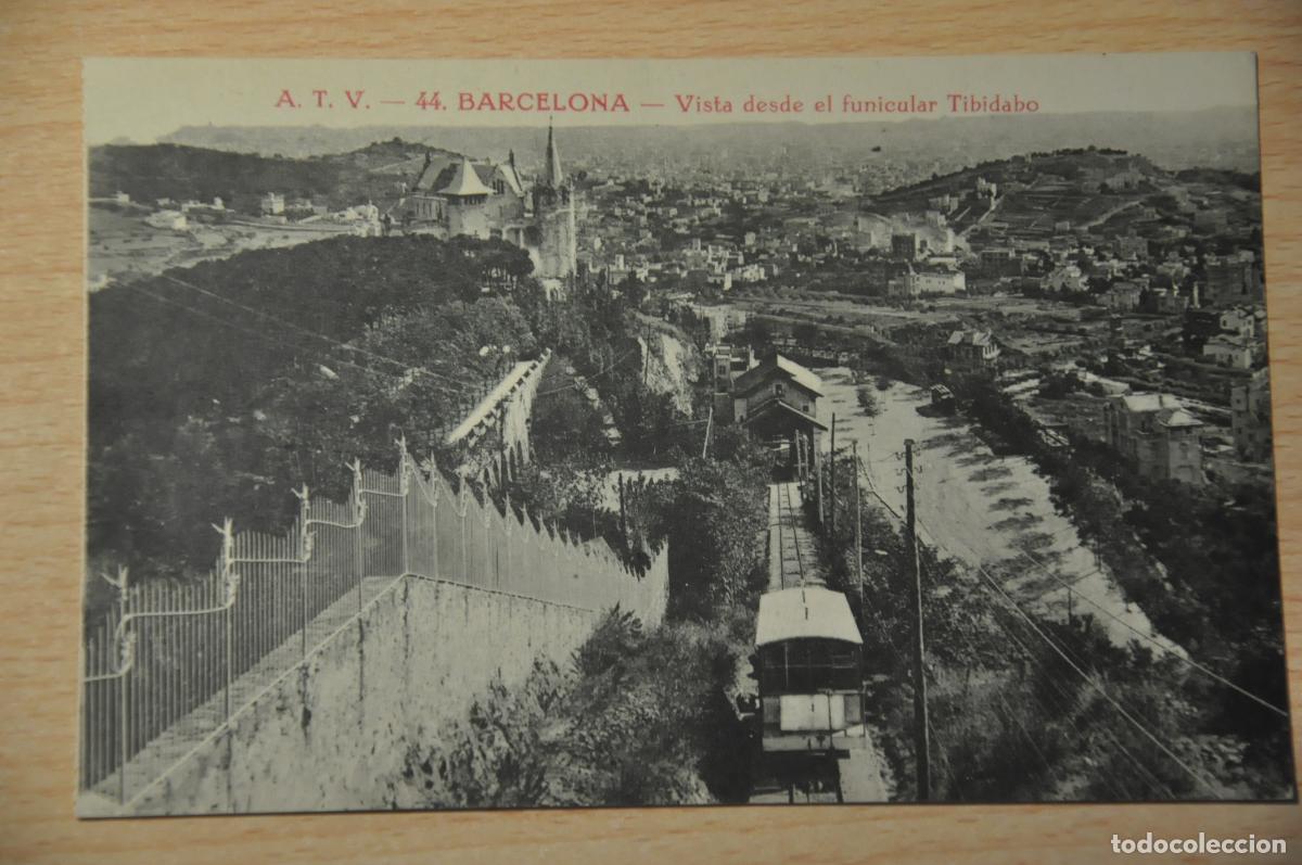 Postales: postal barcelona, vista desde el funicular tibidabo, atv 44