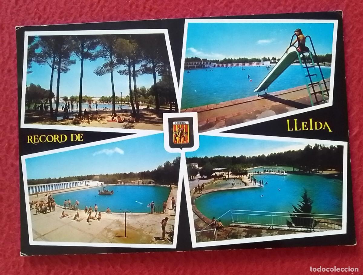 Postales: POSTAL POST CARD CATALOGNE RECUERDO RECORD DE LLEIDA L&Eacute;RIDA PARQUE MUNICIPAL ALCALDE PONS PISCINAS..
